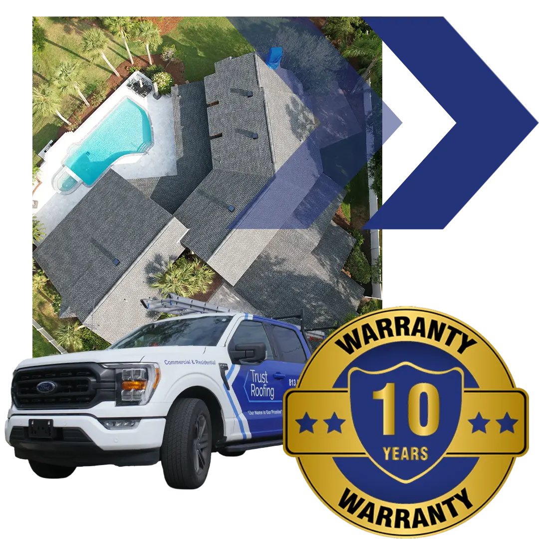 Trust Roofing 10-year workmanship warranty