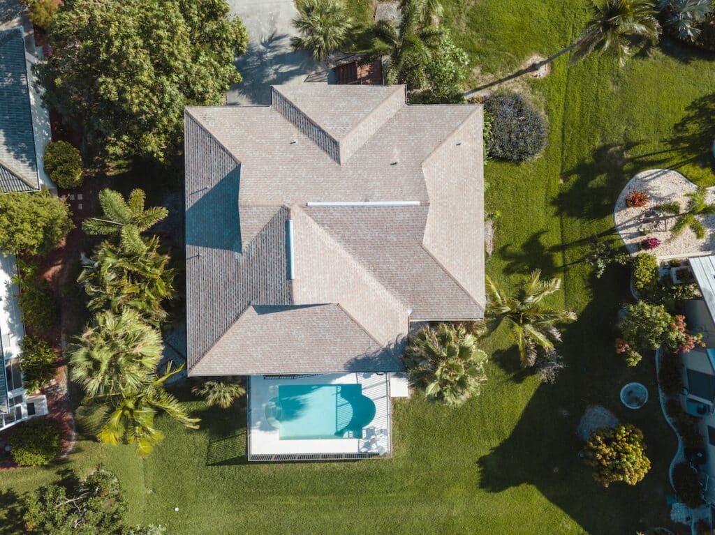 aerial houses residential florida lake