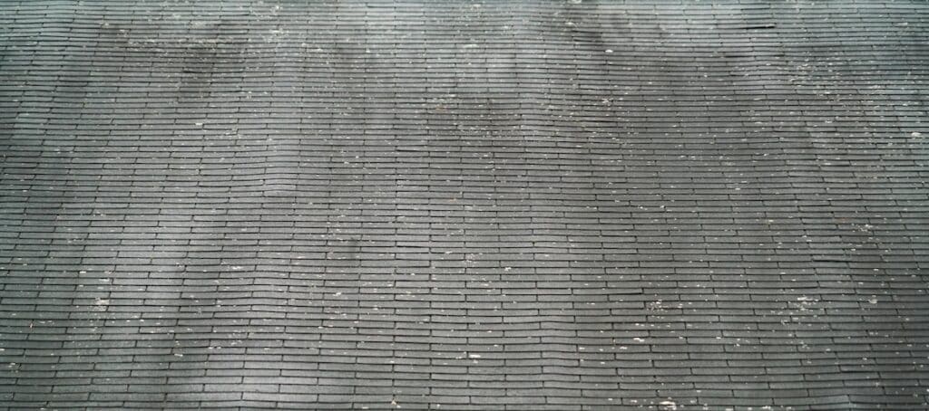 Old dirty roof shingle need replacement