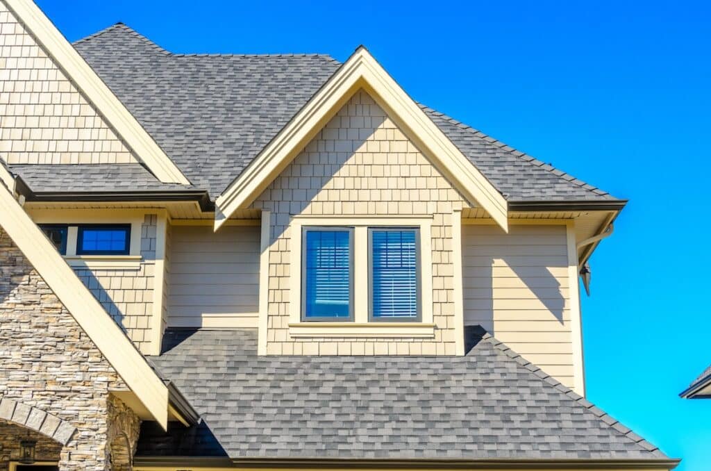 the roof of the house with nice window