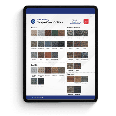 Owen’s Corning Shingle Color Sheet by Trust Roofing
