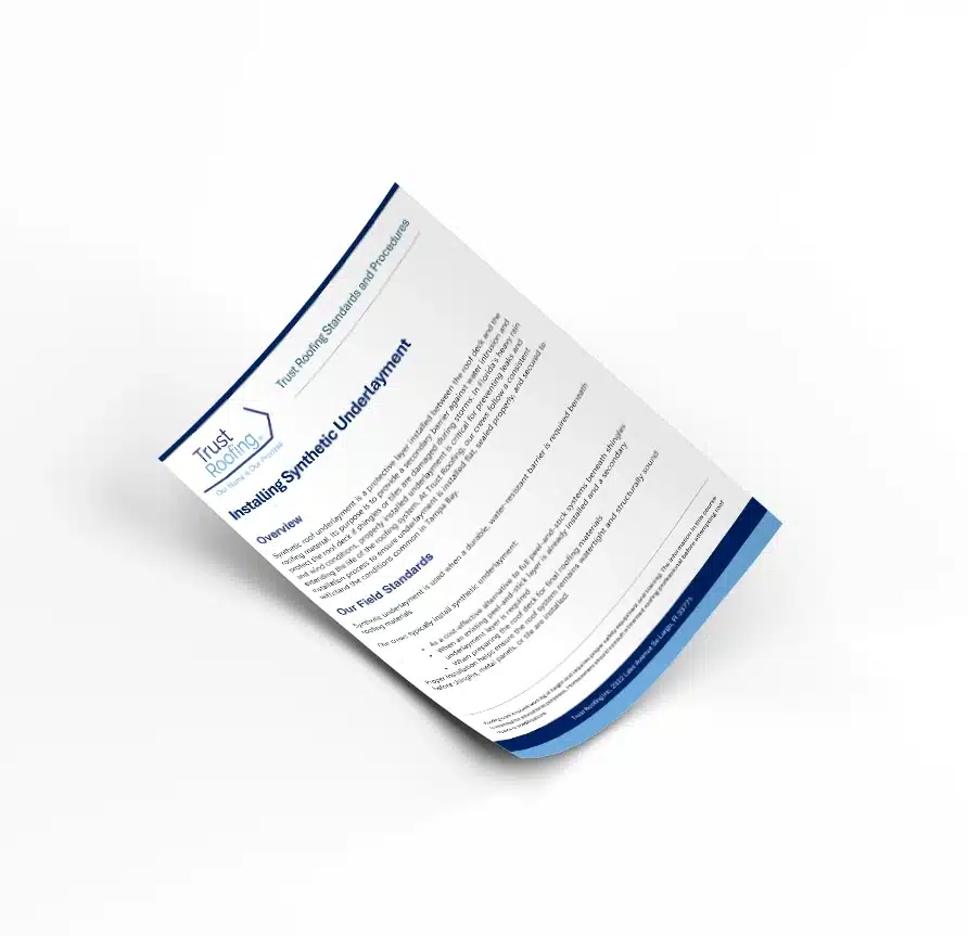 Installing Synthetic Underlayment – Our Standards